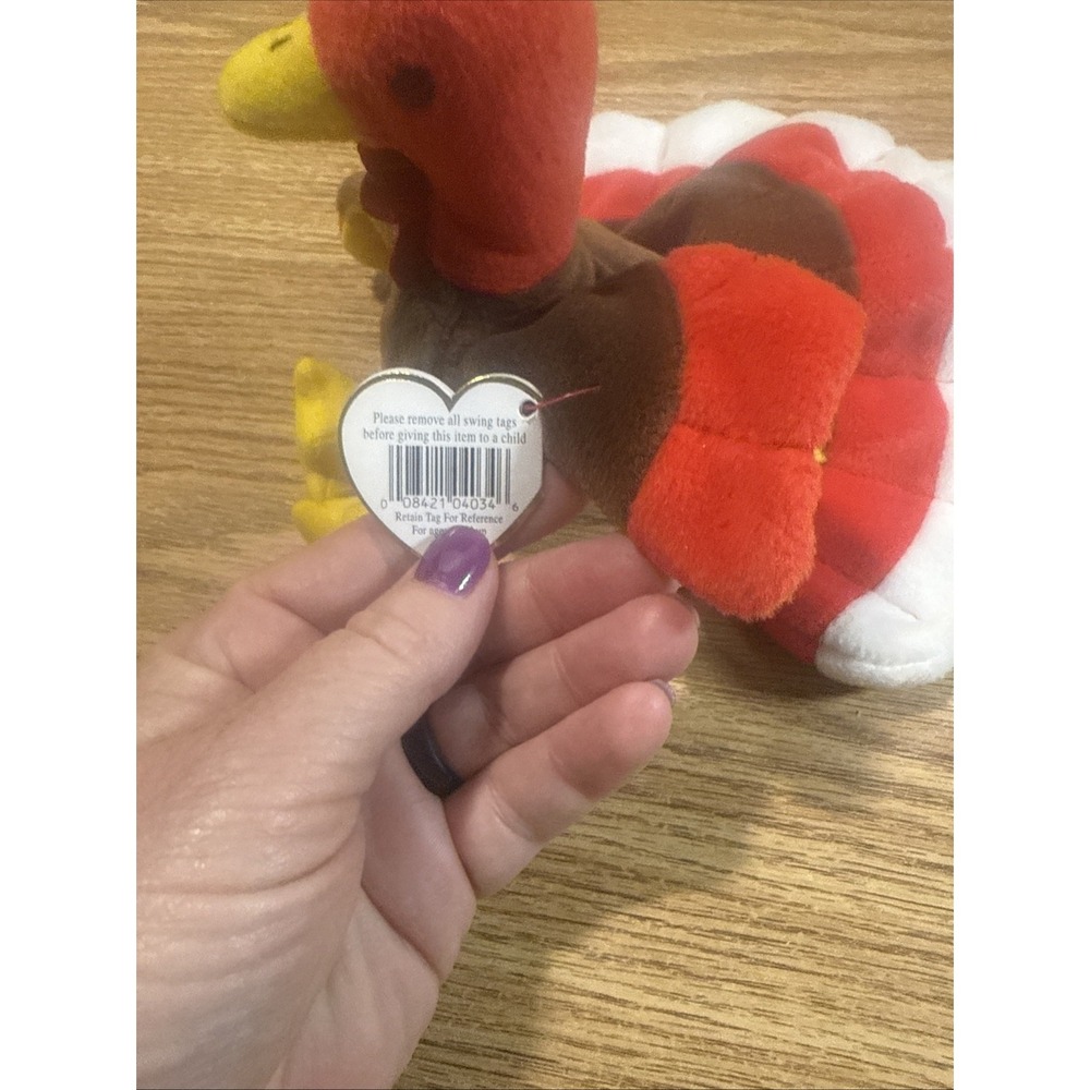 Ty Beanie Babies - Gobbles the Turkey w/Tag Thanksgiving - Picture 4 of 8